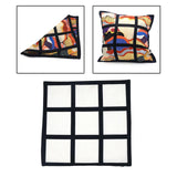 Maxbell 2x Sublimation Blank Throw Pillow Cushion Cover 40x40cm DIY (Black White)