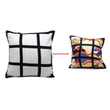 Maxbell 2x Sublimation Blank Throw Pillow Cushion Cover 40x40cm DIY (Black White)