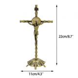 Maxbell 2 Piece Wall Cross Statue Miniature Cross Statue for Cabinet Bedroom