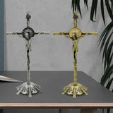 Maxbell 2 Piece Wall Cross Statue Miniature Cross Statue for Cabinet Bedroom