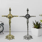 Maxbell 2 Piece Wall Cross Statue Miniature Cross Statue for Cabinet Bedroom