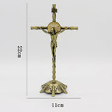 Maxbell 2 Piece Wall Cross Statue Miniature Cross Statue for Cabinet Bedroom