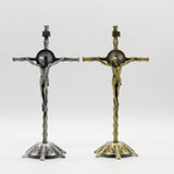 Maxbell 2 Piece Wall Cross Statue Miniature Cross Statue for Cabinet Bedroom