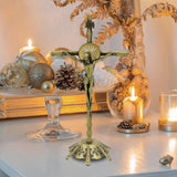 Maxbell 2 Piece Wall Cross Statue Miniature Cross Statue for Cabinet Bedroom