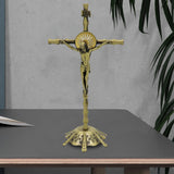 Maxbell 2 Piece Wall Cross Statue Miniature Cross Statue for Cabinet Bedroom