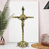 Maxbell 2 Piece Wall Cross Statue Miniature Cross Statue for Cabinet Bedroom