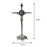 Maxbell 2 Piece Wall Cross Statue Miniature Cross Statue for Cabinet Bedroom