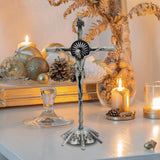 Maxbell 2 Piece Wall Cross Statue Miniature Cross Statue for Cabinet Bedroom