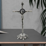 Maxbell 2 Piece Wall Cross Statue Miniature Cross Statue for Cabinet Bedroom