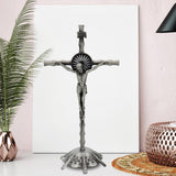 Maxbell 2 Piece Wall Cross Statue Miniature Cross Statue for Cabinet Bedroom