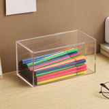 Maxbell 2xAcrylic Box with Lid Bar Office Supplies Coffee Shop Acrylic Tea Storage Box