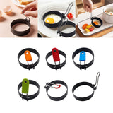 Maxbell 4xEgg Cooking Rings Easy to Clean Food Grade Anti Scald Griddle Cooking Shaper Orange
