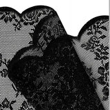 Maxbell 2xBlack Lace Floral Net Curtains Voile Curtains for Study Room Home Decorative 100cmx140cm