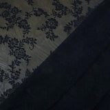 Maxbell 2xBlack Lace Floral Net Curtains Voile Curtains for Study Room Home Decorative 100cmx140cm