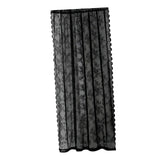 Maxbell 2xBlack Lace Floral Net Curtains Voile Curtains for Study Room Home Decorative 100cmx140cm