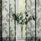Maxbell 2xBlack Lace Floral Net Curtains Voile Curtains for Study Room Home Decorative 100cmx140cm