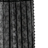 Maxbell 2xBlack Lace Floral Net Curtains Voile Curtains for Study Room Home Decorative 100cmx200cm