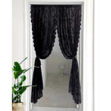 Maxbell 2xBlack Lace Floral Net Curtains Voile Curtains for Study Room Home Decorative 100cmx200cm