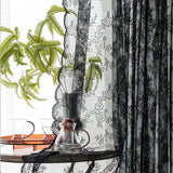 Maxbell 2 Piece Lace Floral Net Curtains Voile Curtains for Study Room Home