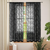 Maxbell 2 Piece Lace Floral Net Curtains Voile Curtains for Study Room Home