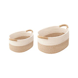 Maxbell 2xCotton Rope Woven Baskets for Organizing Portable Cat Dog Toy Bin Toy Basket 22cmx16cmx11cm