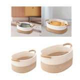 Maxbell 2xCotton Rope Woven Baskets for Organizing Portable Cat Dog Toy Bin Toy Basket 22cmx16cmx11cm