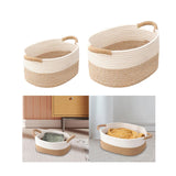 Maxbell 2xCotton Rope Woven Baskets for Organizing Portable Cat Dog Toy Bin Toy Basket 22cmx16cmx11cm