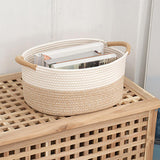 Maxbell 2xCotton Rope Woven Baskets for Organizing Portable Cat Dog Toy Bin Toy Basket 22cmx16cmx11cm