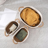 Maxbell 2xCotton Rope Woven Baskets for Organizing Portable Cat Dog Toy Bin Toy Basket 22cmx16cmx11cm