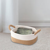 Maxbell 2xCotton Rope Woven Baskets for Organizing Portable Cat Dog Toy Bin Toy Basket 22cmx16cmx11cm