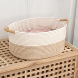 Maxbell 2xCotton Rope Woven Baskets for Organizing Portable Cat Dog Toy Bin Toy Basket 22cmx16cmx11cm