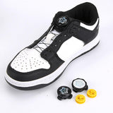 Maxbell 2xTieless Shoelaces for Sneakers with Swivel Buckle Adjustable Lazy Shoe Laces L Adults Black