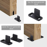 Maxbell 3x2Pcs Door Guides Bottom Track Guide Durable for Living Room Home Wooden Door