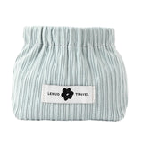 Maxbell Small Makeup Bag Tiny Pouch Wallet Casual Corduroy Elastic Hair Tie Organizer Blue
