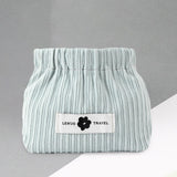 Maxbell Small Makeup Bag Tiny Pouch Wallet Casual Corduroy Elastic Hair Tie Organizer Blue