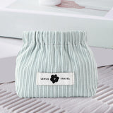 Maxbell Small Makeup Bag Tiny Pouch Wallet Casual Corduroy Elastic Hair Tie Organizer Blue