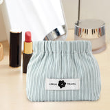 Maxbell Small Makeup Bag Tiny Pouch Wallet Casual Corduroy Elastic Hair Tie Organizer Blue