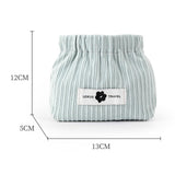 Maxbell Small Makeup Bag Tiny Pouch Wallet Casual Corduroy Elastic Hair Tie Organizer Blue