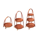 Maxbell 2x Woven Fruit Basket Decor Bamboo Storage Basket for Kitchen Table Cafe
