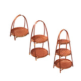 Maxbell 2x Woven Fruit Basket Decor Bamboo Storage Basket for Kitchen Table Cafe