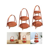 Maxbell 2x Woven Fruit Basket Decor Bamboo Storage Basket for Kitchen Table Cafe