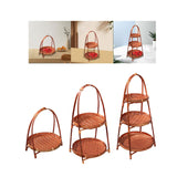 Maxbell 2x Woven Fruit Basket Decor Bamboo Storage Basket for Kitchen Table Cafe