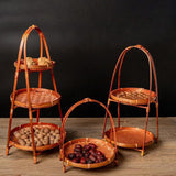 Maxbell 2x Woven Fruit Basket Decor Bamboo Storage Basket for Kitchen Table Cafe