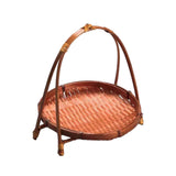 Maxbell 2x Woven Fruit Basket Decor Bamboo Storage Basket for Kitchen Table Cafe