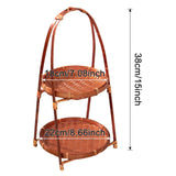 Maxbell 2x Woven Fruit Basket Decor Bamboo Storage Basket for Kitchen Table Cafe
