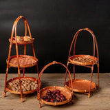 Maxbell 2x Woven Fruit Basket Decor Bamboo Storage Basket for Kitchen Table Cafe