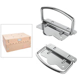 2 Pieces Rings Folding Pull Handles Metal for Door Chest Wooden Box Dresser