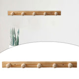 Maxbell 2xWooden Coat Hooks Robe Hooks Towel Rack for Door Wall Living Room Bathroom