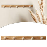 Maxbell 2xWooden Coat Hooks Robe Hooks Towel Rack for Door Wall Living Room Bathroom