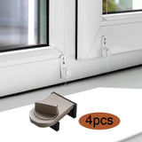 Maxbell 4 Pieces Sliding Window Lock Lock Window Stopper for Bedroom Patio Home Brown